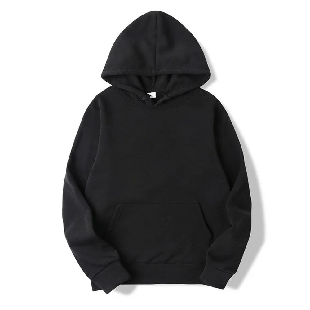 Unisex basic-hettegenser med kengurulomme og snøring