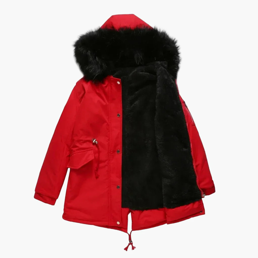 Dames winterparka met capuchon en nepbont – Modieuze jas voor koude dagen