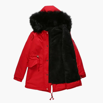 Dames winterparka met capuchon en nepbont – Modieuze jas voor koude dagen