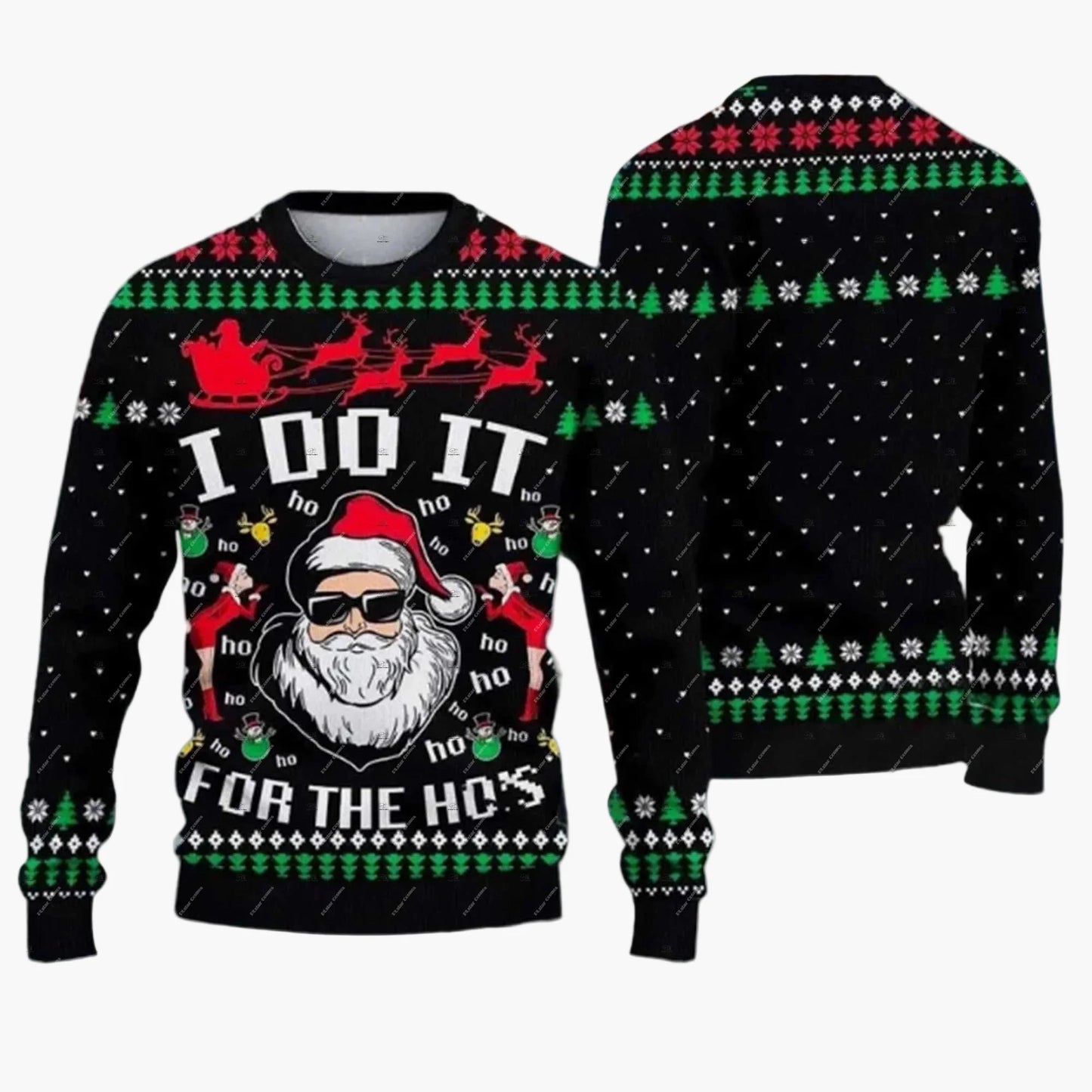 Jersey navideño divertido Jingle Balls para hombre – Ugly Christmas Sweater para fiestas y días festivos