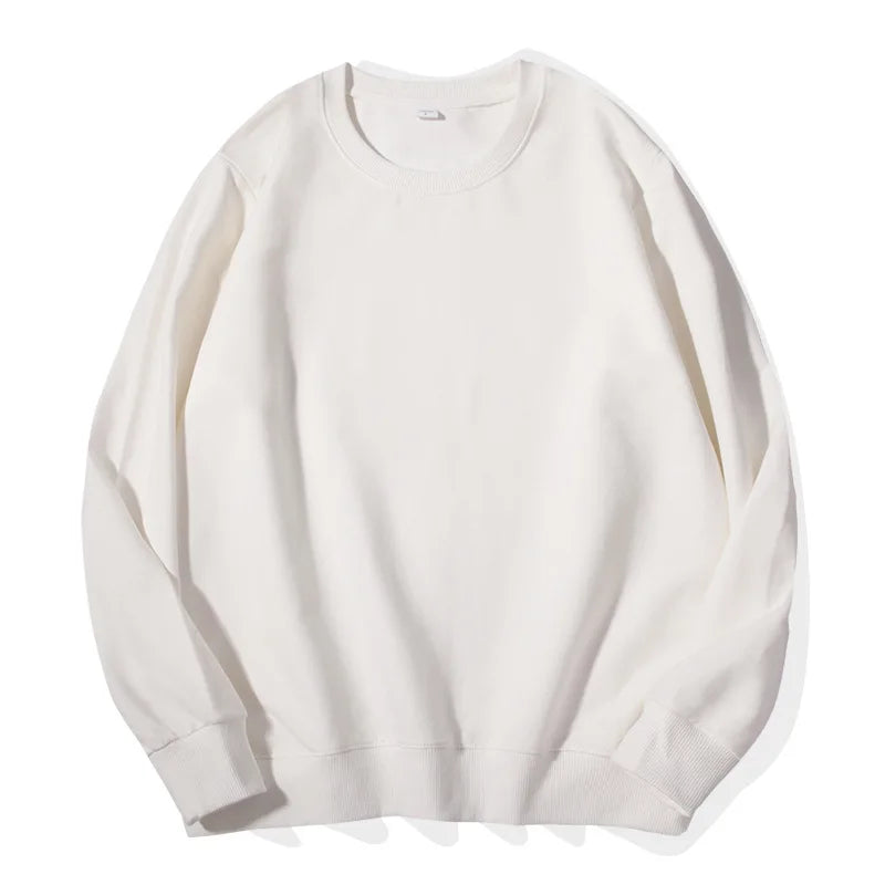 Sudadera unisex de manga larga con cuello redondo, colores lisos