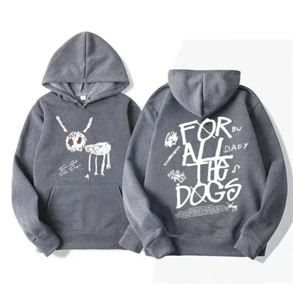 Bluza z kapturem i wyrazistym nadrukiem – motyw For All The Dogs