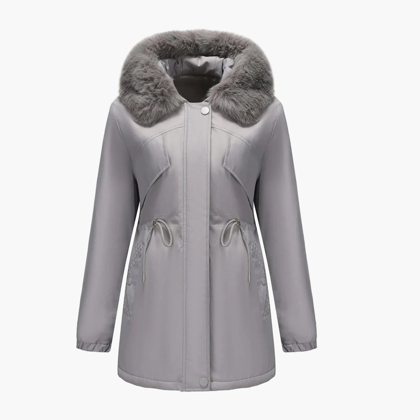 Dames winterjack met capuchon en nepbontkraag – Modieuze parka voor koude dagen