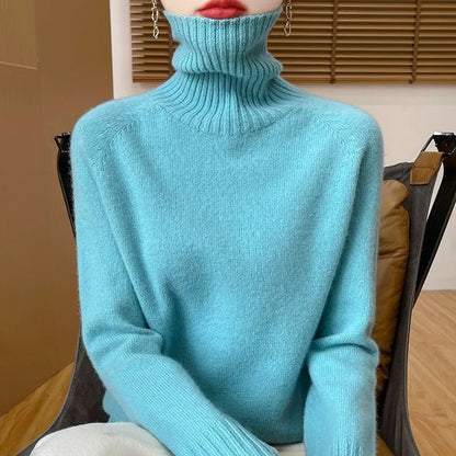 Damen Rollkragenpullover mit langen Ärmeln - Kuscheliger Strickpullover