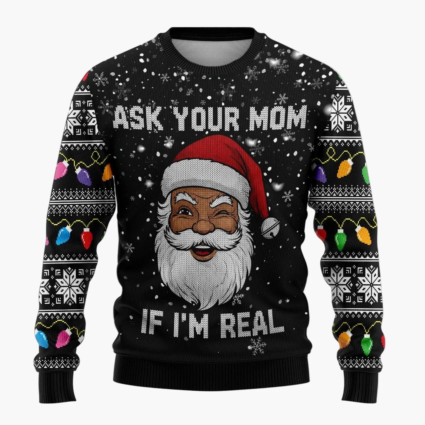 Męski zabawny świąteczny sweter Ugly Christmas Sweater z figlarnym Mikołajem na imprezy