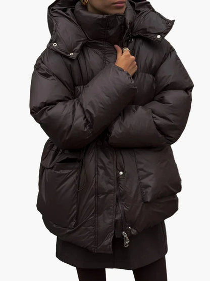 Damen Oversize Winter Steppjacke – Modische Übergangsjacke für Alltag und Freizeit