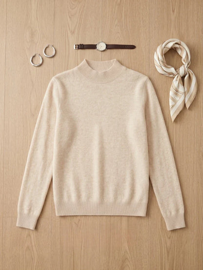 Rollkragenpullover Damen Strickpullover Basic Stehkragen