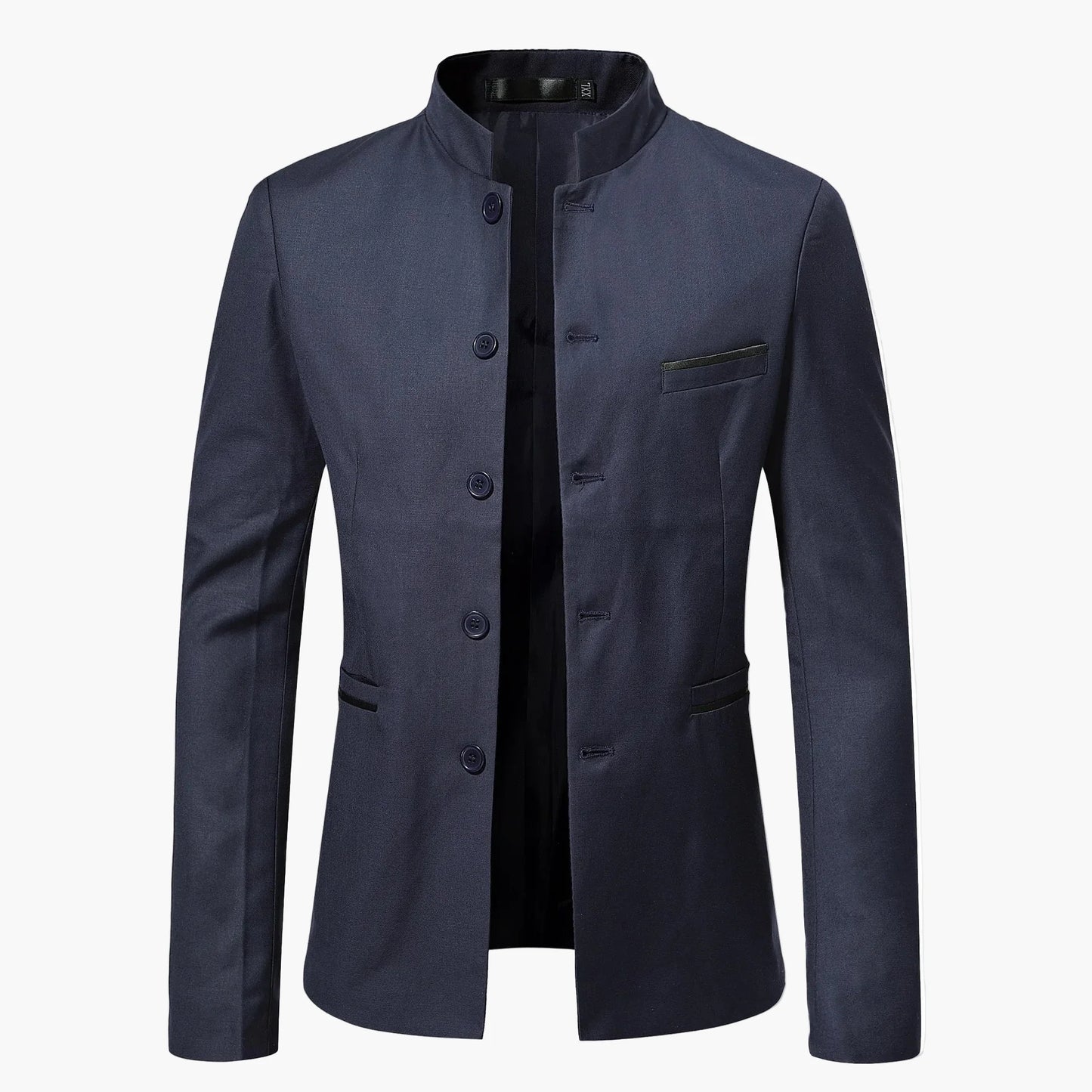 Giacca da uomo con collo alla coreana – Design moderno del blazer per lavoro e occasioni festive