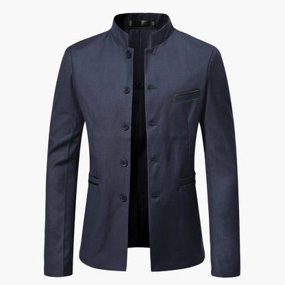 Giacca da uomo con collo alla coreana – Design moderno del blazer per lavoro e occasioni festive