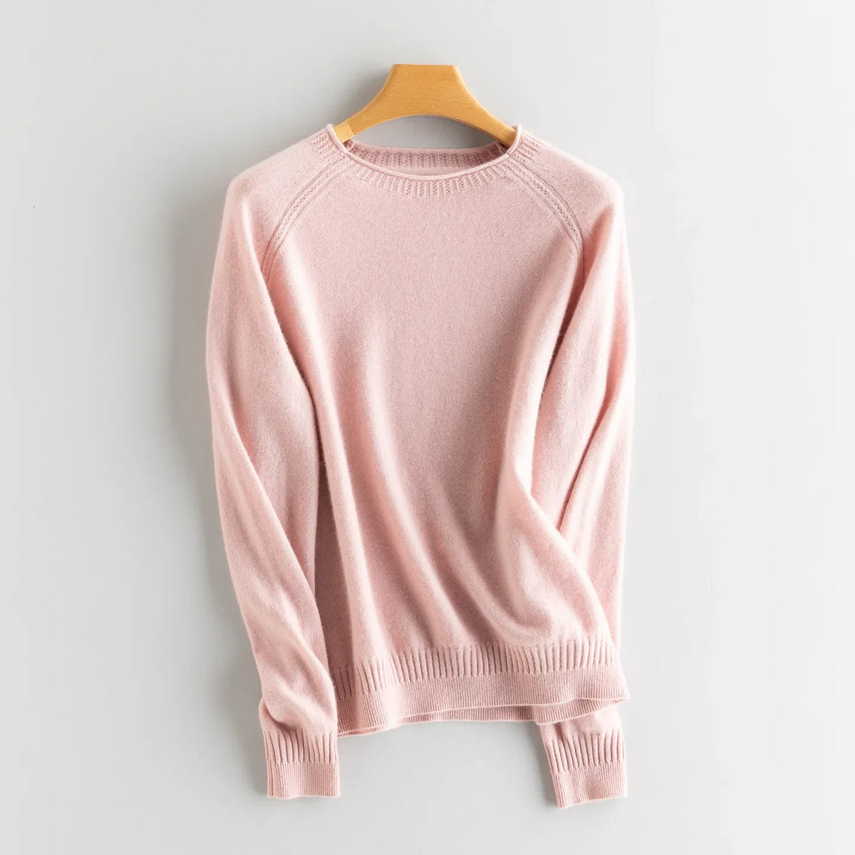 Pull en maille pour femme à col rond et manches longues, avec manches raglan