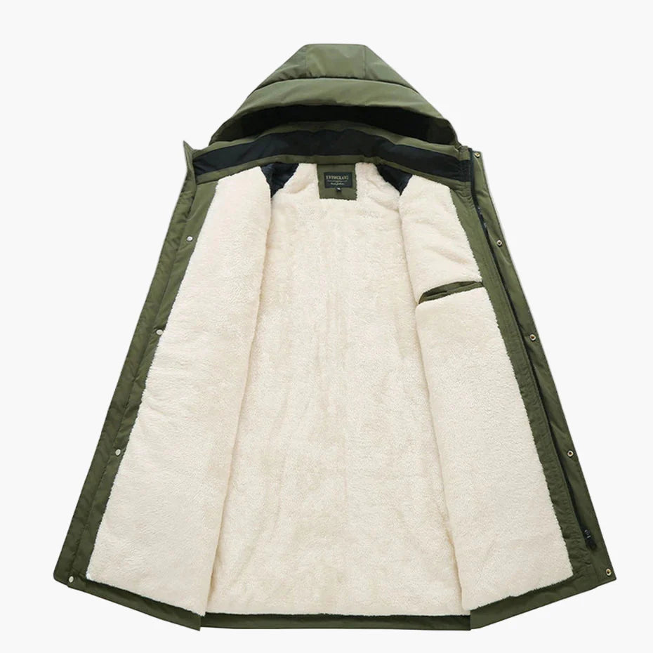Męski zimowy parka outdoor w rozmiarze XXL – funkcjonalna ciepła kurtka przejściowa z kapturem