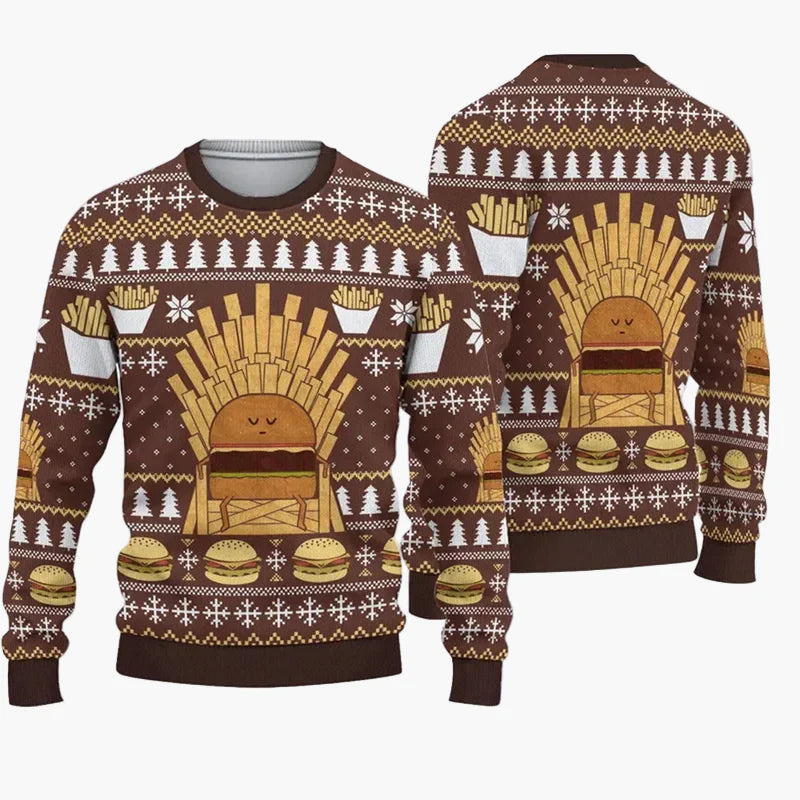 Maglione brutto di Natale da uomo – Divertente maglione da festa con scritta e motivo, ideale per Natale