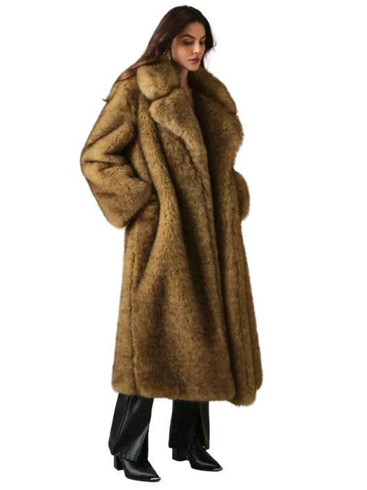 Dam vintage oversized lyx vinterkappa – Elegant city- och vardagsstil