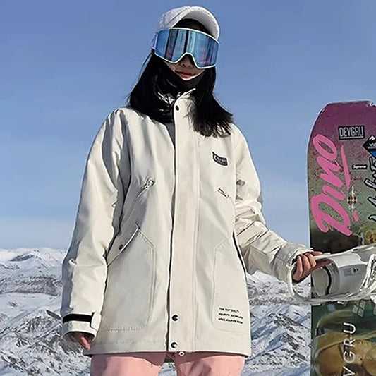 Winter Skijacke mit Kapuze und Reißverschluss, wasserabweisend, für Damen und Herren