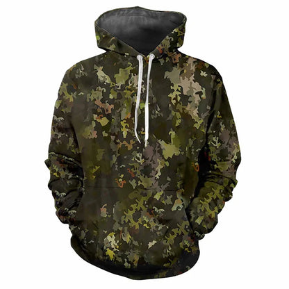 Hoodie Camouflage-Muster Kapuzenpullover mit Kängurutasche