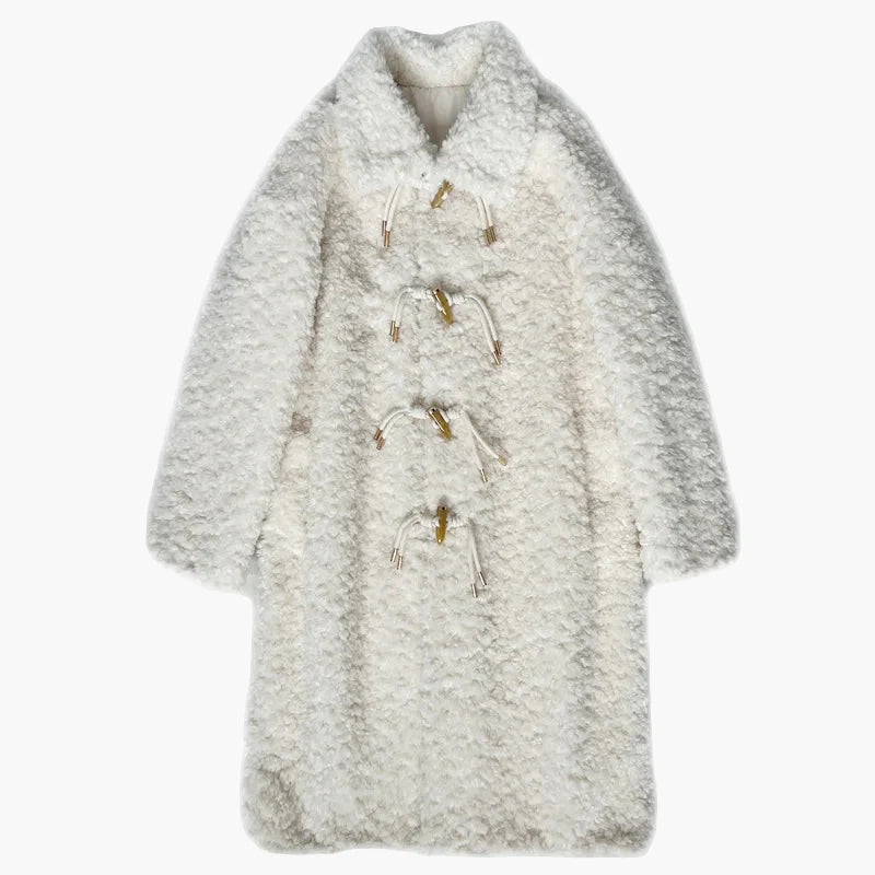 Damen Oversize Teddy Mantel im lässigen Streetstyle für Herbst und Winter