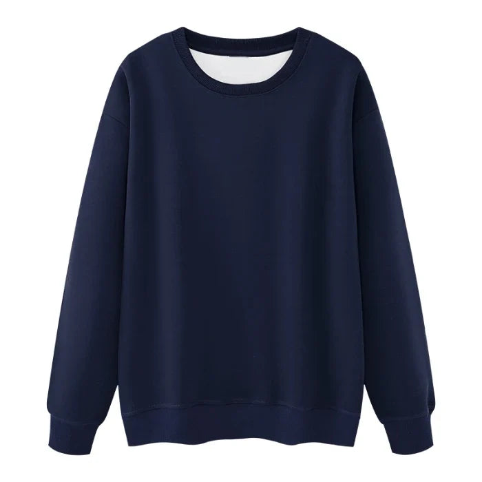 Unisex-sweatshirt med lange ærmer og rund hals, foret basic-overdel