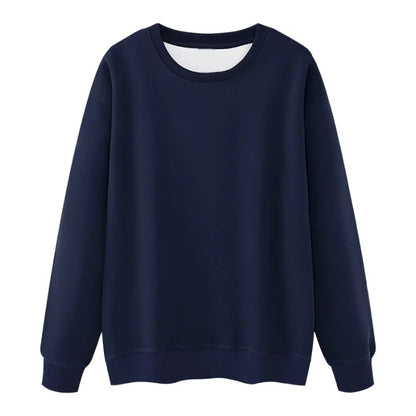 Unisex-sweatshirt med lange ærmer og rund hals, foret basic-overdel