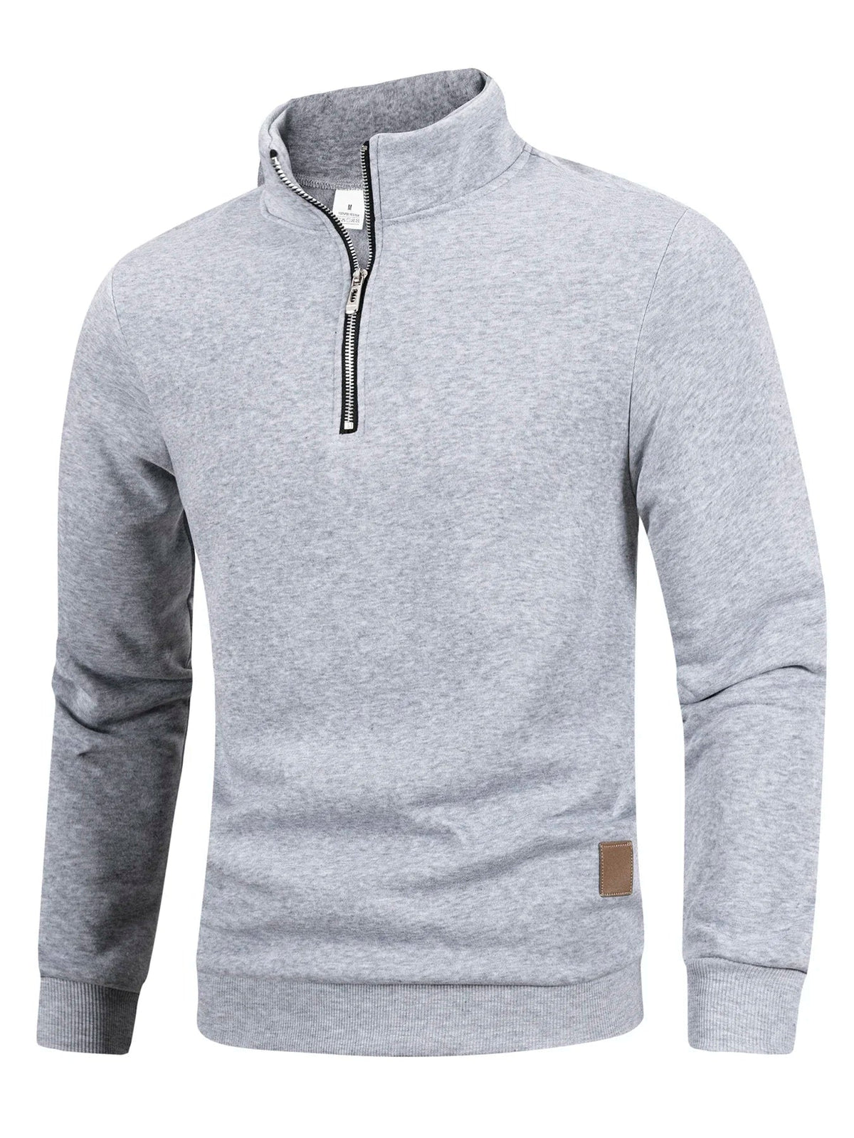 Felpa da uomo con mezza cerniera, collo alto, pullover a maniche lunghe