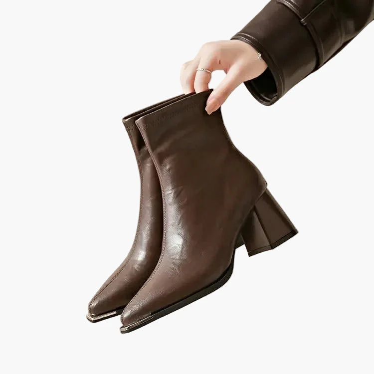 Bottines femme à talon bloc – Bottes d'automne et d'hiver à la mode pour le quotidien et le bureau