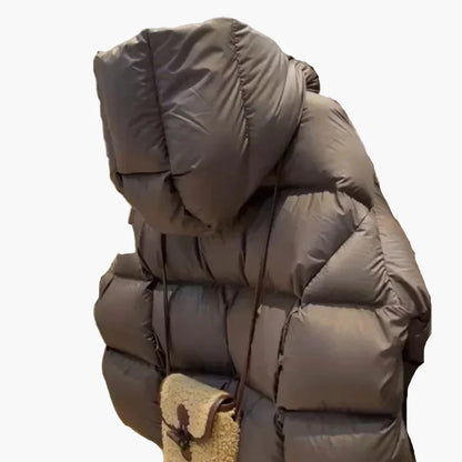 Herren Oversize Daunen-Look Winterjacke mit Kapuze – Modischer Puffer-Stil für kalte Tage