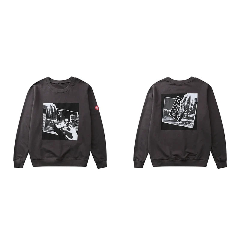 Crewneck Sweatshirt mit grafischem Print – Grau