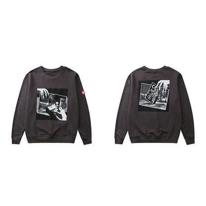 Crewneck Sweatshirt mit grafischem Print – Grau