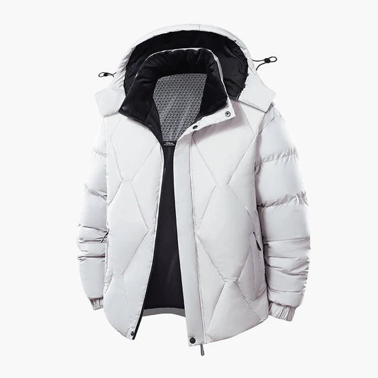 Giacca imbottita invernale da uomo con cappuccio – Cappotto outdoor alla moda per i giorni freddi