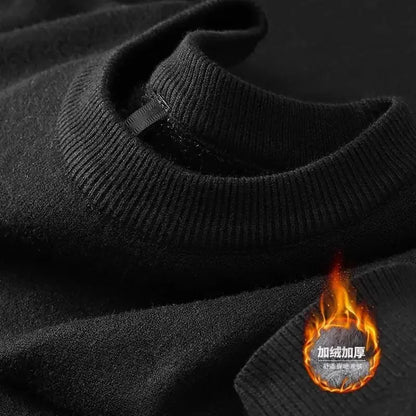 Pull unisexe avec doublure polaire chaude, col roulé ou col rond, différentes couleurs