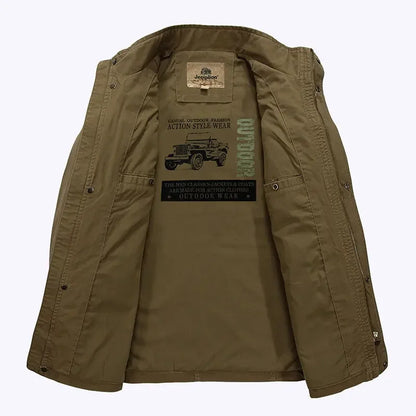 Herren Freizeitjacke mit Stehkragen und Mehrfach-Taschen – Urban Outdoor Stil