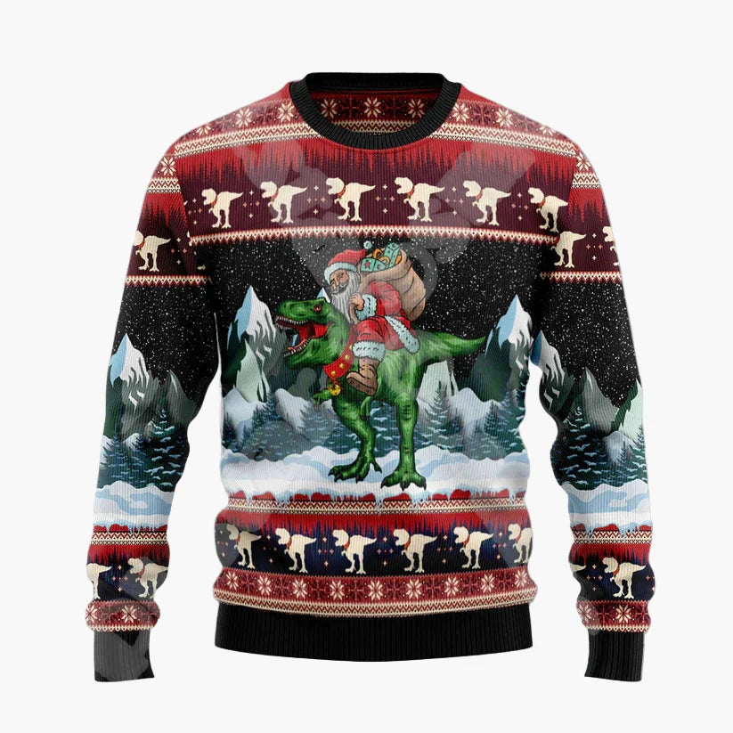 Heren kersttrui grappig kerstman op de schoorsteen – Originele Ugly Christmas Sweater voor feestdagen & feestjes