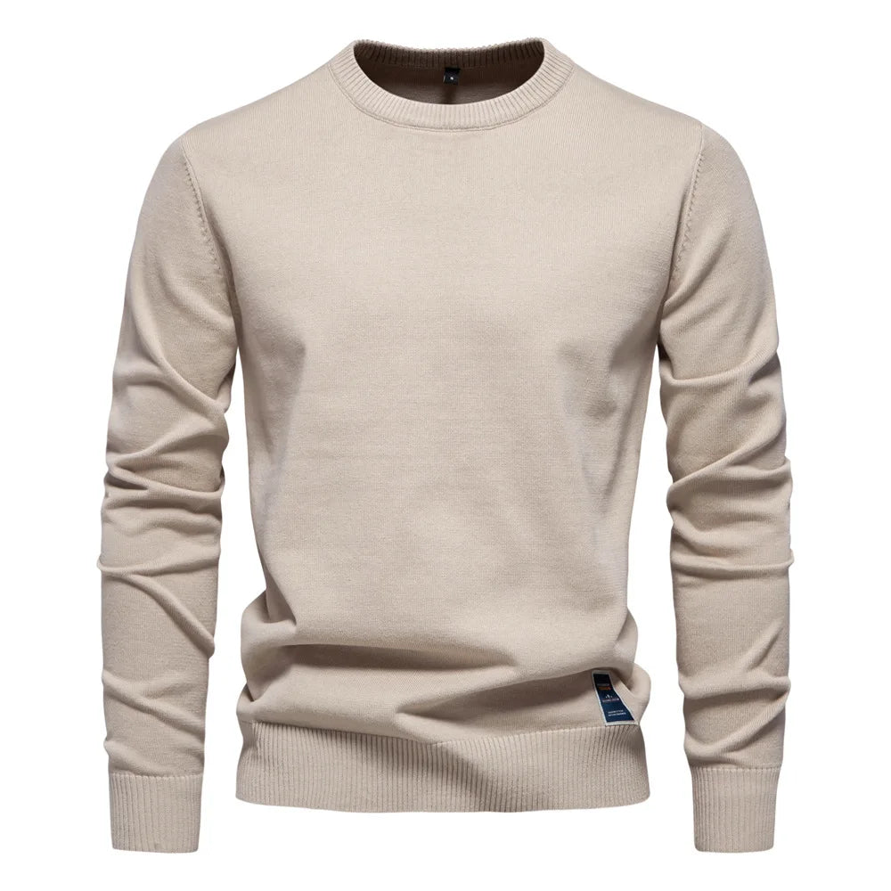 Herren Rundhals Pullover Strickpullover Schlicht