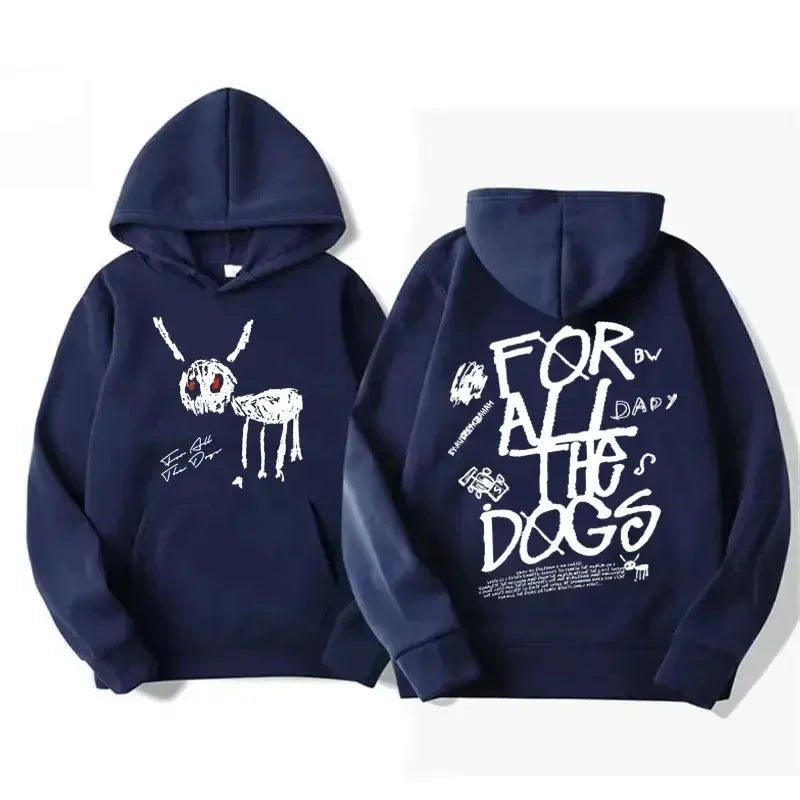 Bluza z kapturem i wyrazistym nadrukiem – motyw For All The Dogs