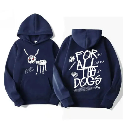 Bluza z kapturem i wyrazistym nadrukiem – motyw For All The Dogs