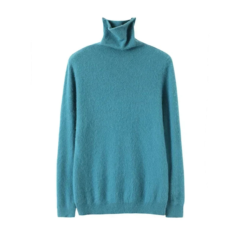 Dame-rullekravepullover, lange ærmer, blødt materiale