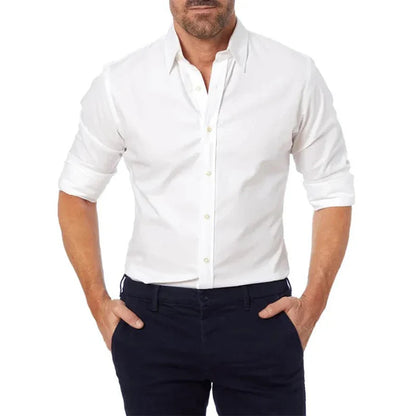 Herren Slim Fit Business Freizeithemd Langarm Modern Elegant