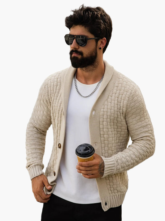 Herre strikke-cardigan i moderne casual-stil – Åpen fritidgenser for stilbevisste menn