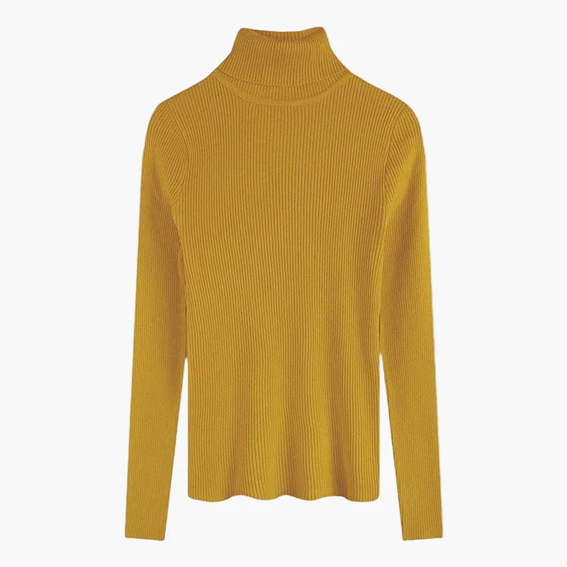 Dolcevita da donna in maglia elegante autunno inverno manica lunga