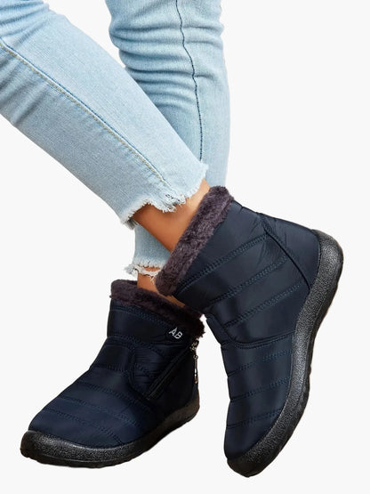 Dames winter enkellaarsjes met rits – Comfortabele warme outdoorlaarzen voor koude dagen
