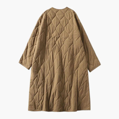 Dame quiltet frakke oversized stil til efterår og vinter – Afslappet komfort med store lommer