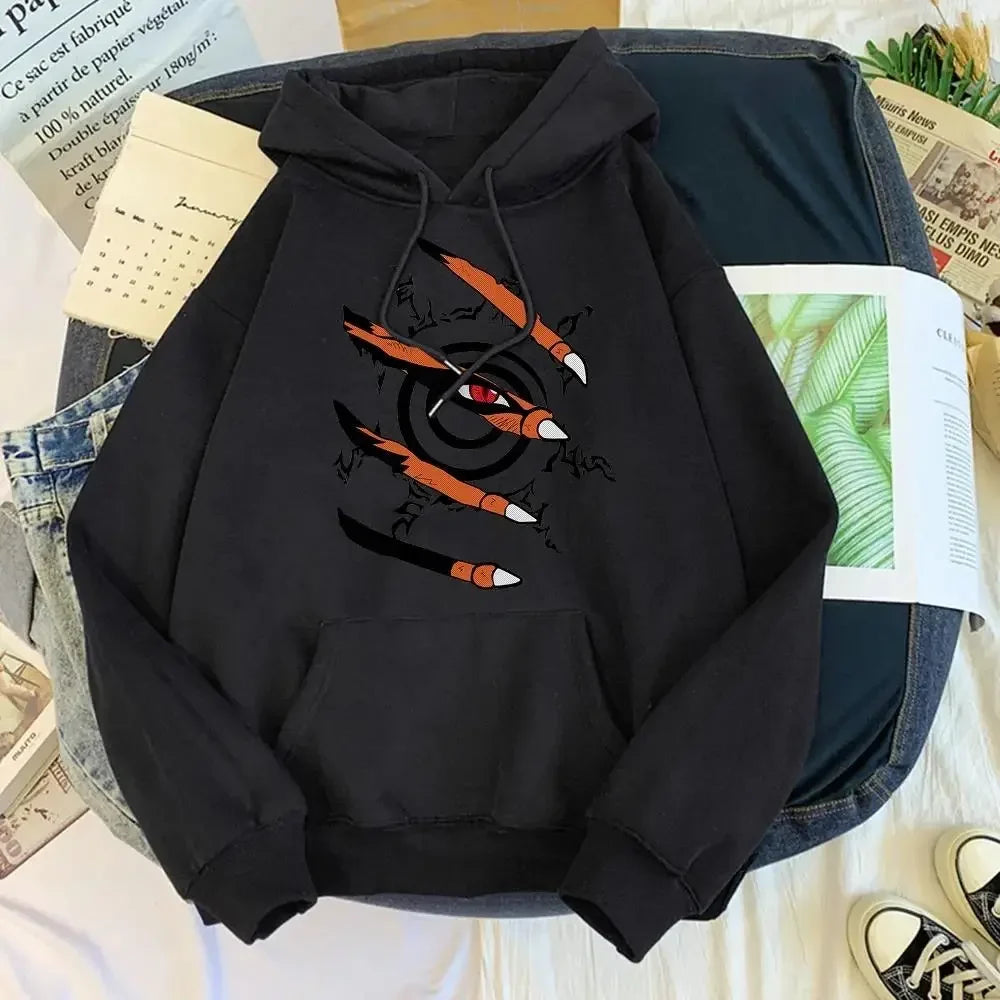 Hoodie mit Krallen-Grafik, Kapuze und Kängurutasche für Damen & Herren