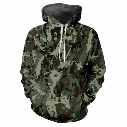 Hoodie Camouflage-Muster Kapuzenpullover mit Kängurutasche
