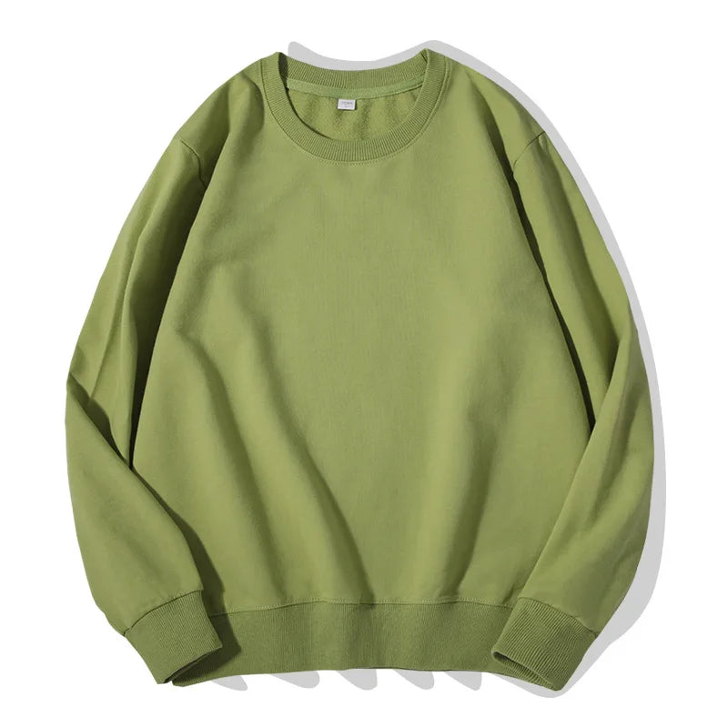 Sudadera unisex de manga larga con cuello redondo, colores lisos
