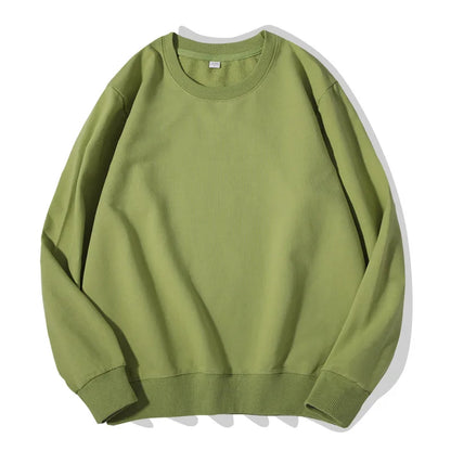 Sudadera unisex de manga larga con cuello redondo, colores lisos