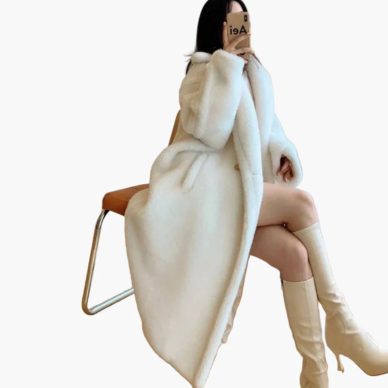 Cappotto invernale oversize di lusso da donna in stile street moderno – Cappotto lungo elegante per i giorni freddi