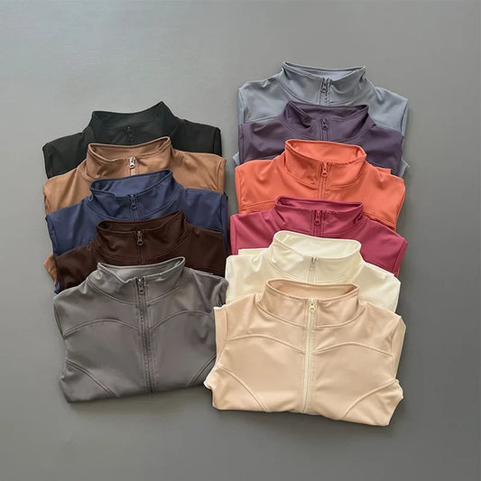 Veste de sport pour femme à col montant et fermeture éclair