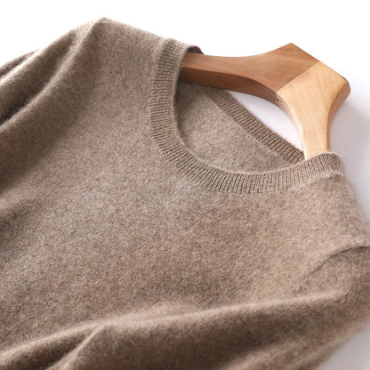 Pullover da donna in maglia, a girocollo, a maniche lunghe, in materiale morbido