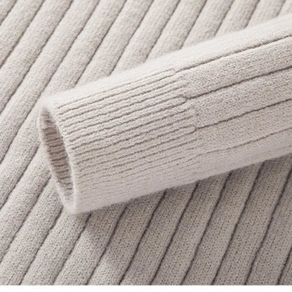 Męski sweter dziany ze stójką i półzamkiem – Elegancki sweter na co dzień i do biura