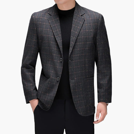 Saco business casual a cuadros para hombre – Outfit moderno para ocio y oficina
