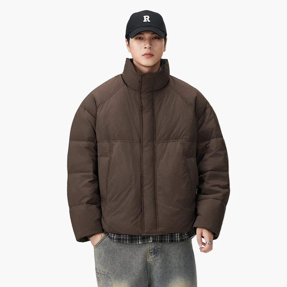 Herre Oversize pufferjakke i streetwear-stil – Avslappet overgangsjakke for hverdag og fritid